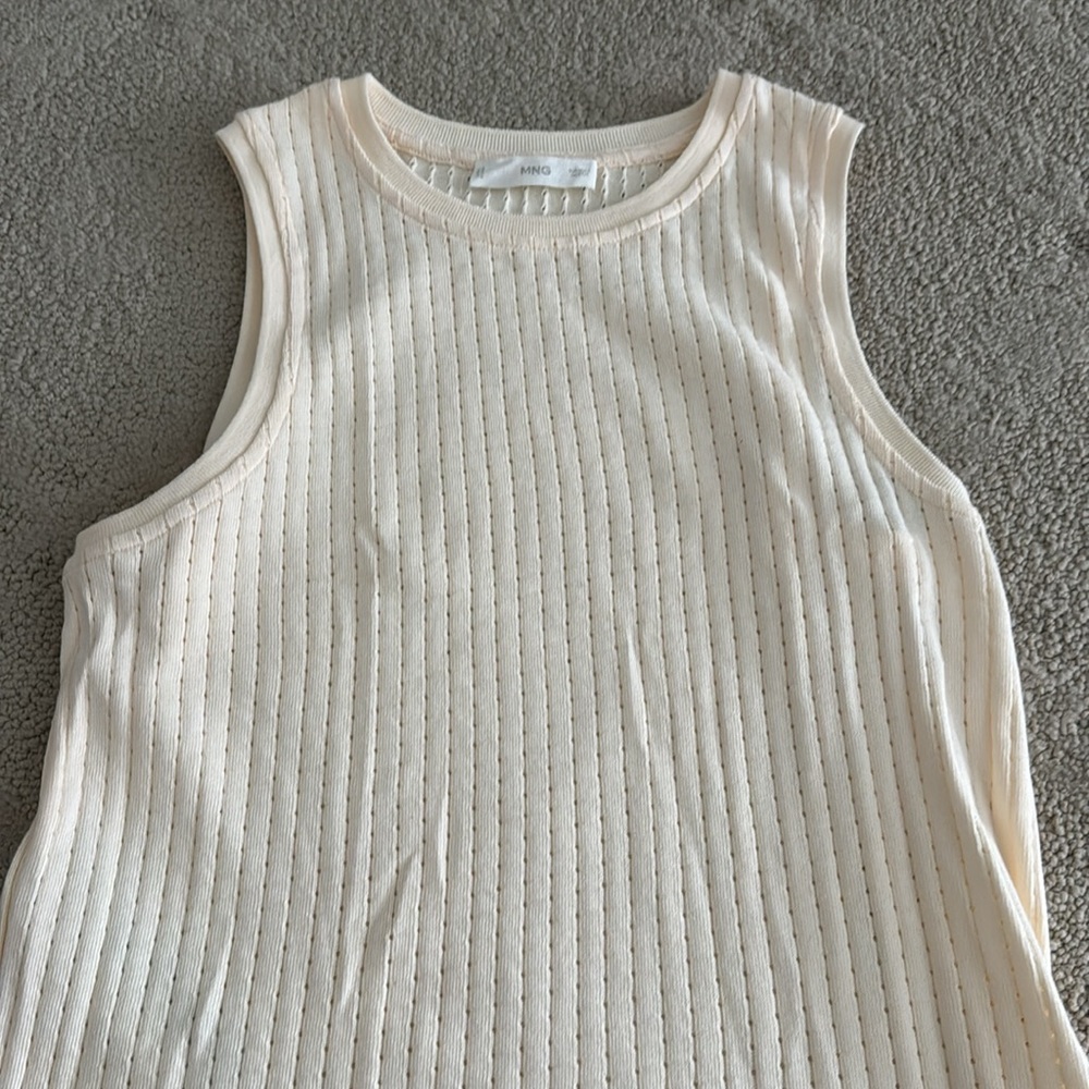Mango Cream Ribbed Tank Top - Picture 3 of 3